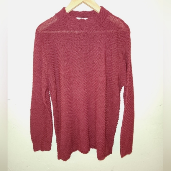 80's Oversized Burgundy Pullover Sweater - Picture 1 of 16